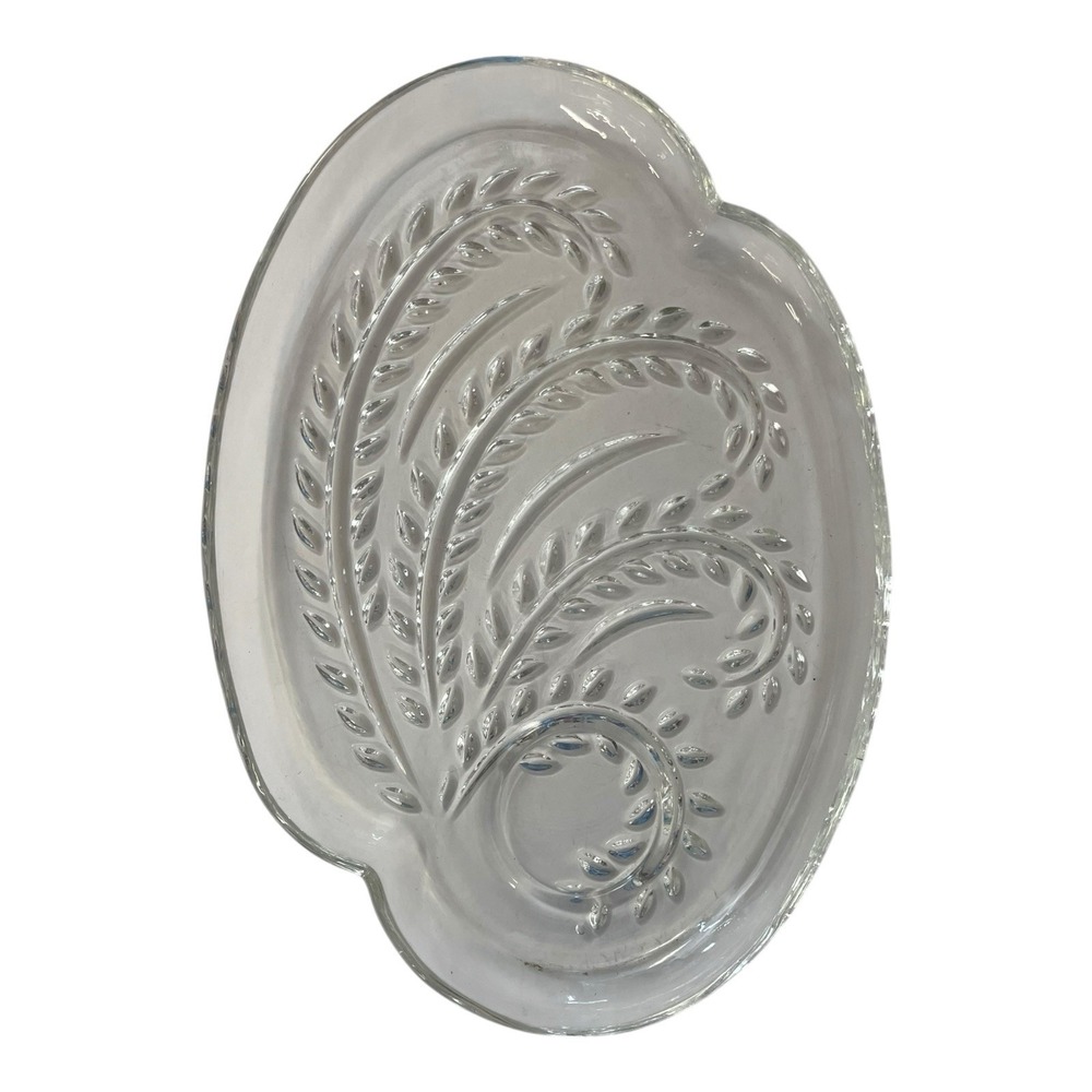 Wheat Sprays Swirls Glass Snack Plate Trays
